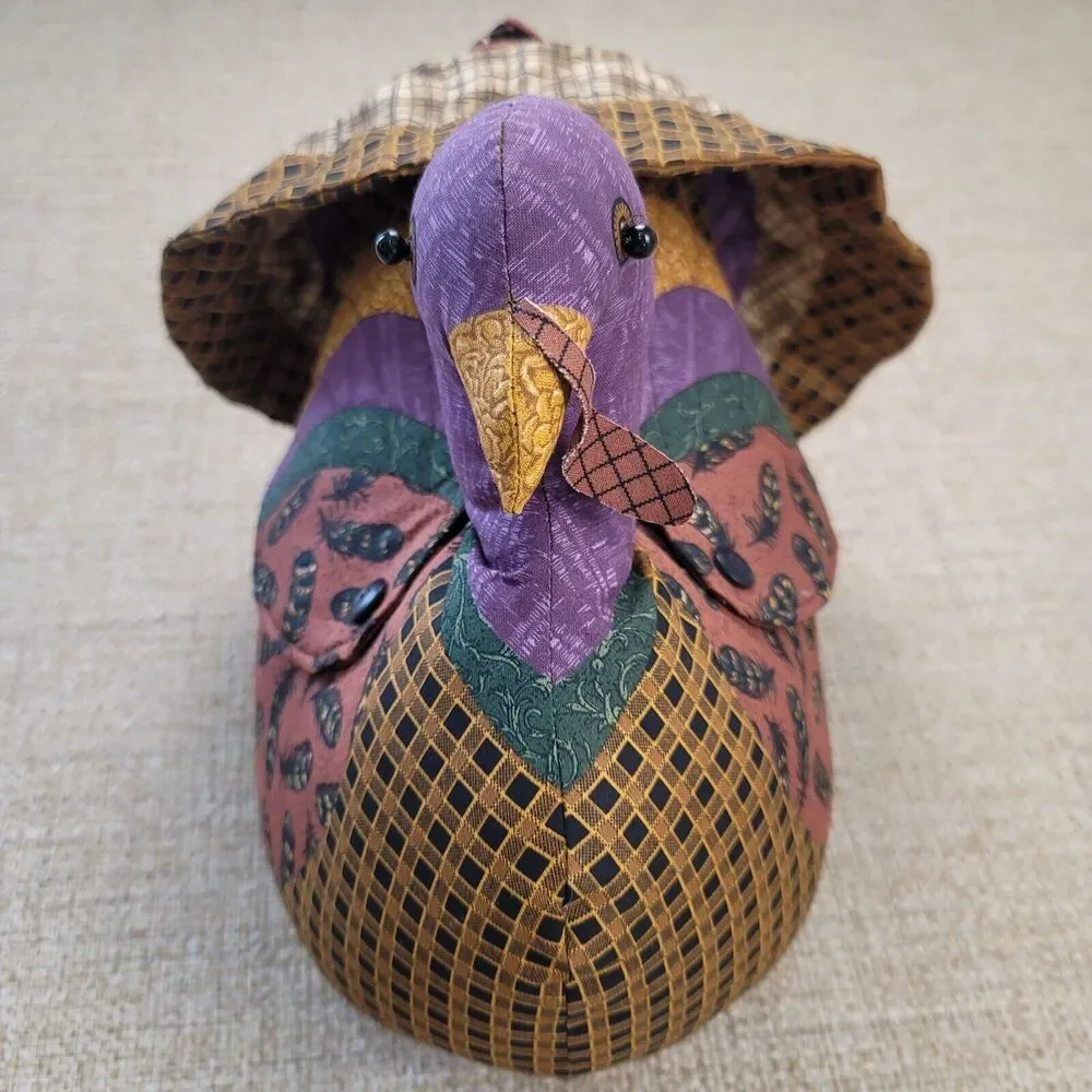 Stuffed Fabric Turkey Centerpiece Thanksgiving Fall Autumn Decor Farmhouse Plush